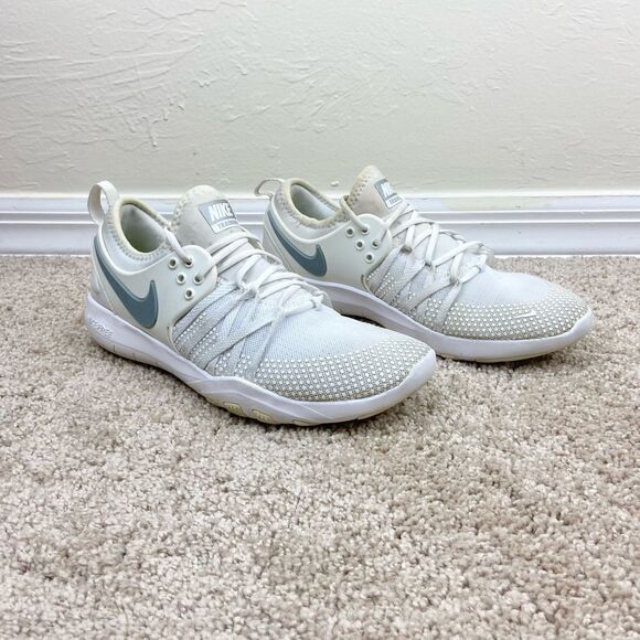 Nike Free TR 7 Running Shoes - White/Metallic Silver - Picture 1 of 6